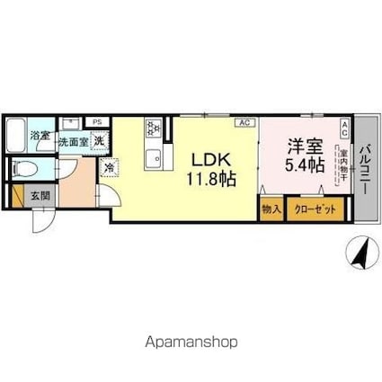 習志野台２丁目ＰＪ　Ａ棟　Ａ棟[1LDK/41.95m2]の間取図