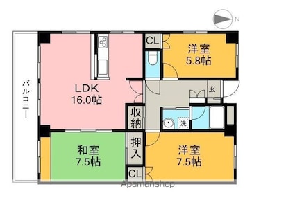 カーサＭ１[3LDK/87.1m2]の間取図