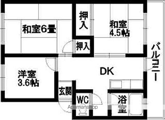 和歌山県和歌山市榎原[3K/44.5m2]の間取図