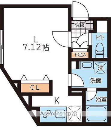 ＰＡＳＥＯ荻窪[1R/25.7m2]の間取図