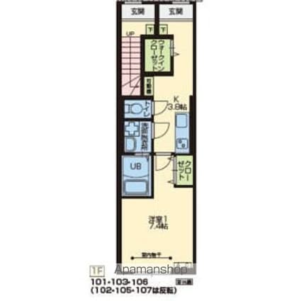 Ｌｕｓｈ（ルッシュ）[1K/31.42m2]の間取図