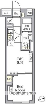 ＳＯＬＡＳＩＡ　ｒｅｓｉｄｅｎｃｅ荻窪[1DK/25.73m2]の間取図