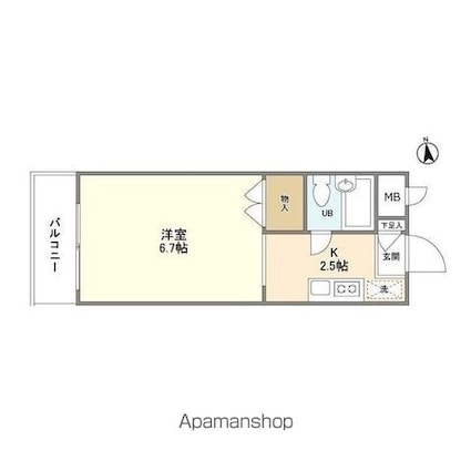 立花ハイツ[1K/20.23m2]の間取図