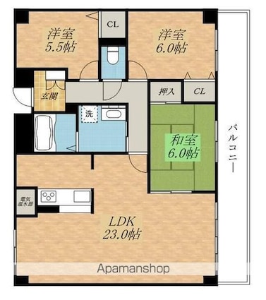 ベルヴィオウミ[3LDK/84.66m2]の間取図