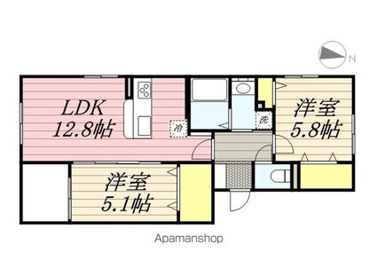 レオクラップ蔵上[2LDK/55.71m2]の間取図