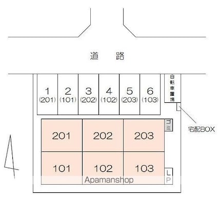 センターハーバー上福岡[1LDK/42.52m2]の配置図