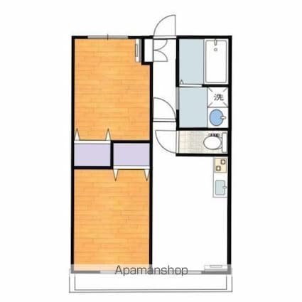 ファミールあおきＢ棟[2LDK/46.24m2]の間取図