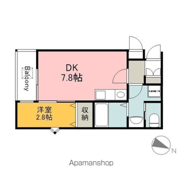 広島県広島市佐伯区五日市駅前２丁目[1DK/27.94m2]の間取図