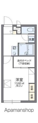レオパレスぴゅあ[1K/22.7m2]の間取図