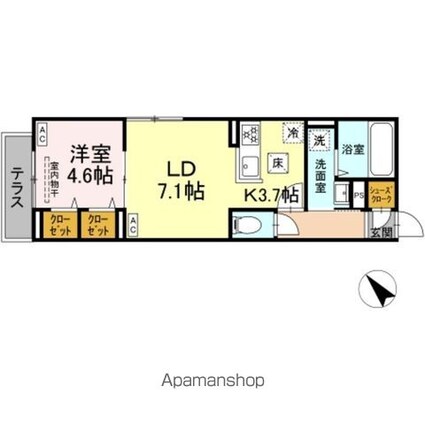 （仮）ＤーＲＯＯＭ白鳥４丁目[1LDK/40.41m2]の内装3