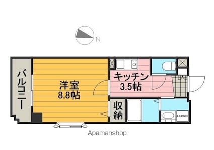 アルト・プエンテ平井[1K/30.44m2]の間取図