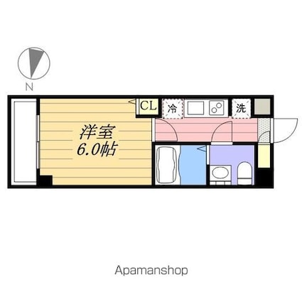 レアレジデンス稲毛[1K/20.15m2]の間取図