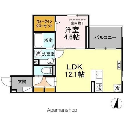 ベル・ポスト[1LDK/41.85m2]の間取図