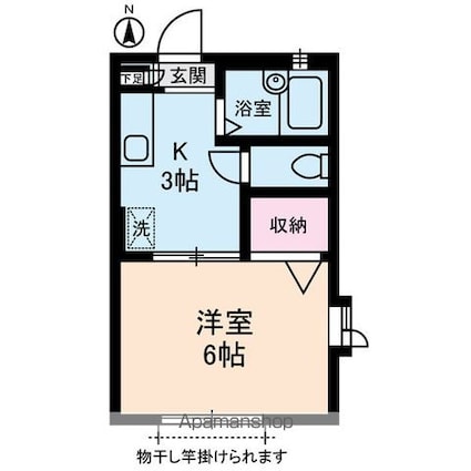 エスイーシー玉川ハイツ[1K/21m2]の間取図