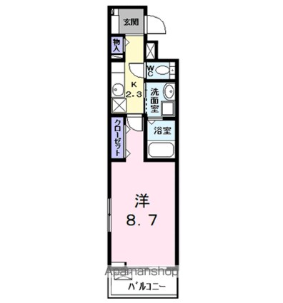 カーサ大塩[1K/31.21m2]の間取図