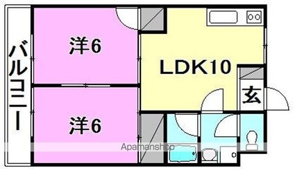 メゾン生石[2LDK/43.2m2]の間取図