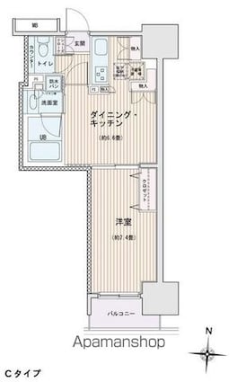 エスティメゾン錦糸町Ⅱ[1DK/40m2]の間取図