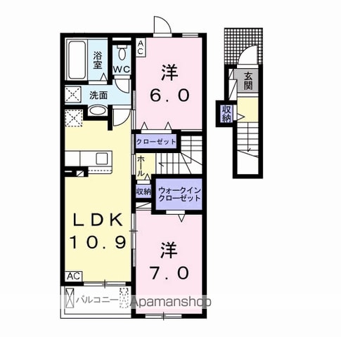 【岐阜市須賀のアパートの間取り】