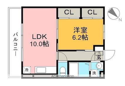 マリベール天龍[1LDK/42m2]の間取図