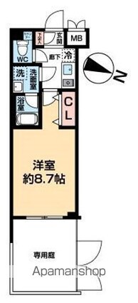 ＬＵＭＥＥＤ中村北[1K/25.8m2]の間取図