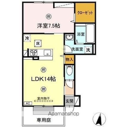 レグルス　Ｂ棟[1LDK/50.44m2]の間取図