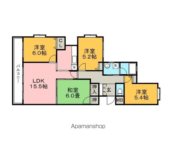ライオンズマンション中央町の間取り写真