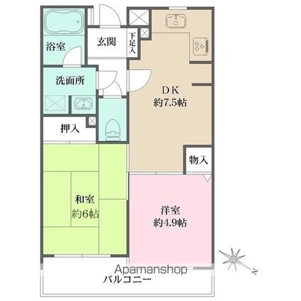 板橋本町グリーンパーク[2DK/43.37m2]の間取図
