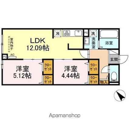 セレスティア西台Ａ[2LDK/52.99m2]の間取図