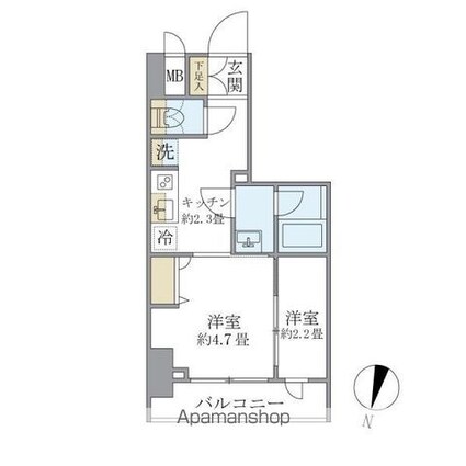 エレミ本蓮沼[2K/25.22m2]の間取図