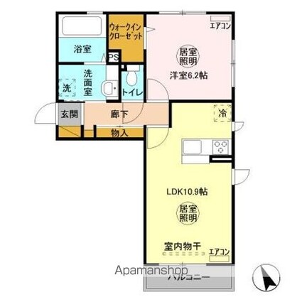 ハピネス　Ｄ[1LDK/44.17m2]の間取図