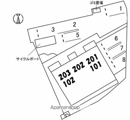 シャーメゾン天山[1LDK/49.07m2]の配置図
