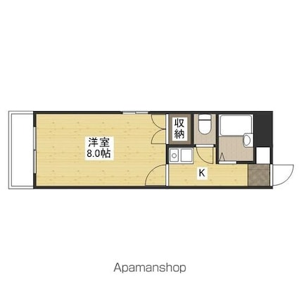 広島県広島市西区草津新町２丁目[1K/24.07m2]の間取図