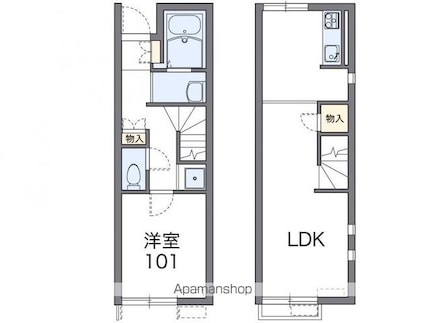 香川県高松市国分寺町新居[1LDK/46.94m2]の間取図