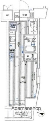 東京都港区西麻布１丁目[1K/22.04m2]の間取図