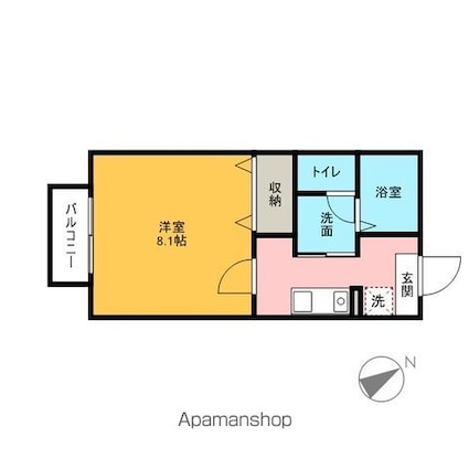 コーポめぐみ[1K/26.86m2]の間取図
