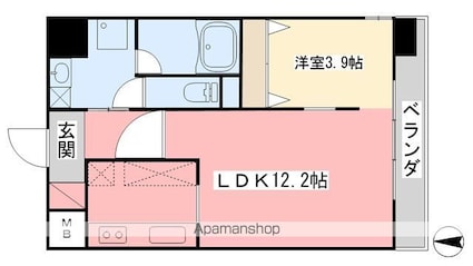 アーバン松前町[1LDK/36.46m2]の間取図