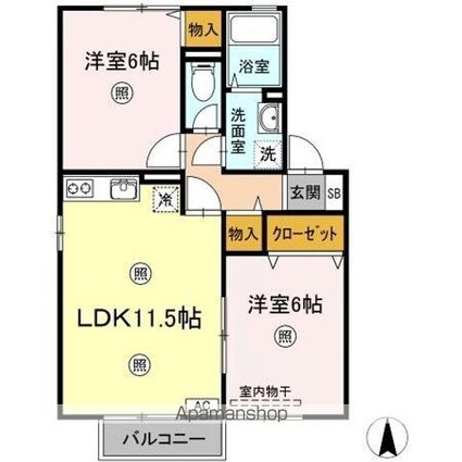 パークサイド[2LDK/53.48m2]の間取図