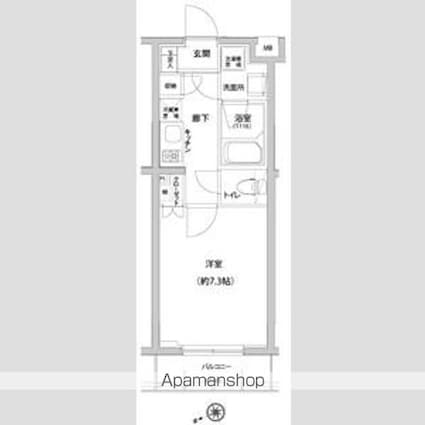 ハーモニーレジデンス西荻窪[1K/25.72m2]の間取図