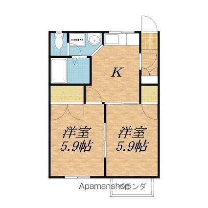 パークビレッジいいだＢ[2K/38.83m2]の間取図