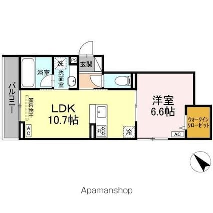 ＧＲＡＮＤ　ＤーＲＯＯＭ大秋[1LDK/41.16m2]の間取図