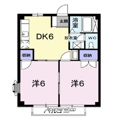 広島県福山市千田町３丁目[2DK/40.04m2]の間取図