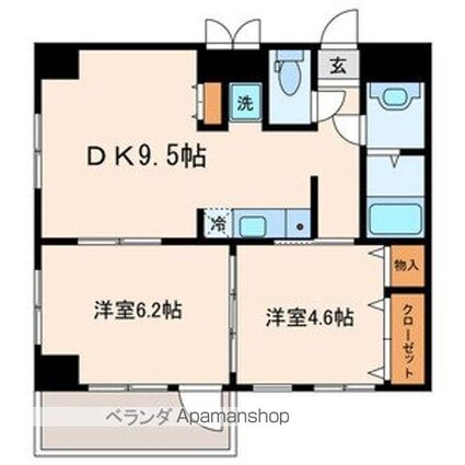 東京都墨田区東向島６丁目[2LDK/45.62m2]の間取図