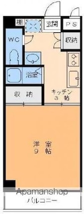 エンブレム山越[1K/26m2]の間取図