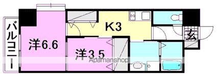 ライフコート千舟[2K/35.85m2]の間取図