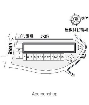 レオパレス観音寺[1K/26.08m2]の配置図
