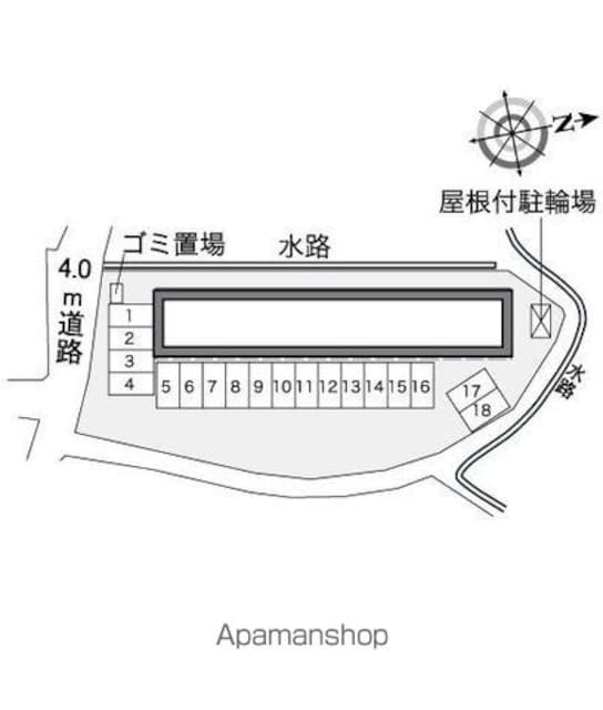 レオパレス観音寺[1K/26.08m2]の配置図