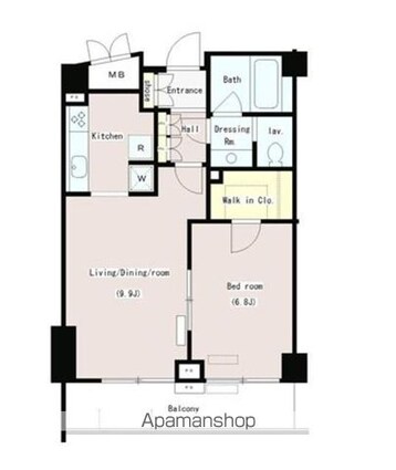 パークプレイス三田[1LDK/46.75m2]の間取図