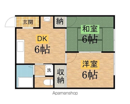 コーポ植松[2DK/42m2]の間取図