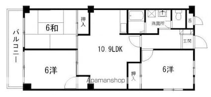 Ｆ・Ｆハイム[3LDK/66m2]の間取図