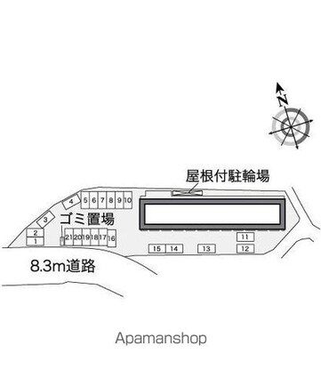 レオパレスオズヴァリー[1K/19.87m2]の配置図